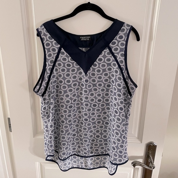 Papermoon for Stitch Fix Navy Blue & White Shell - Picture 3 of 4